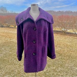 1 Madison Limited Collection Purple Wool Coat